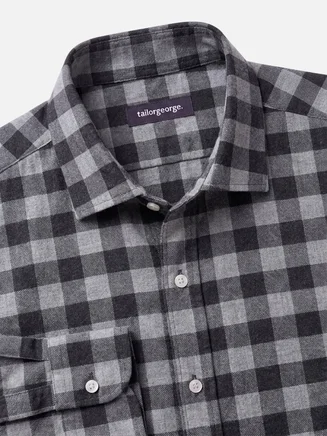 Camicia di flanella a quadri grigi