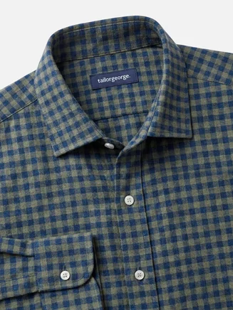 Camicia di flanella a quadri verde kaki