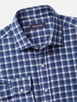 Camicia di flanella a quadri blu navy