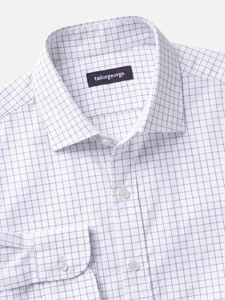 Camicia in twill a quadri blu navy facile da stirare