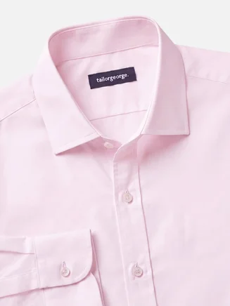 Camicia in popeline rosa pallido semplice