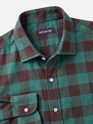 Camicia di flanella a quadri verdi