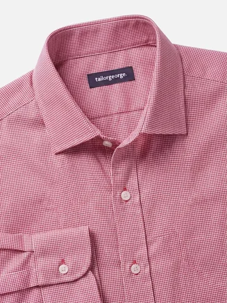Camicia in twill a quadri rossi facile da stirare