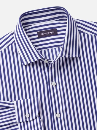 Camicia in popeline a righe blu