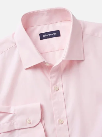 Camicia in popeline rosa pallido, facile da stirare