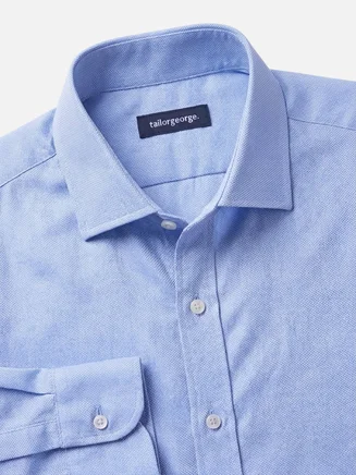 Camicia dobby blu cielo semplice e facile da stirare