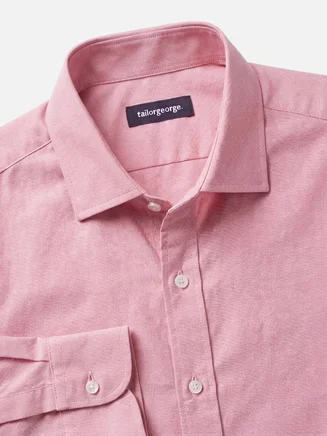 Camicia in Oxford americano spesso, semplice, rosa confetto