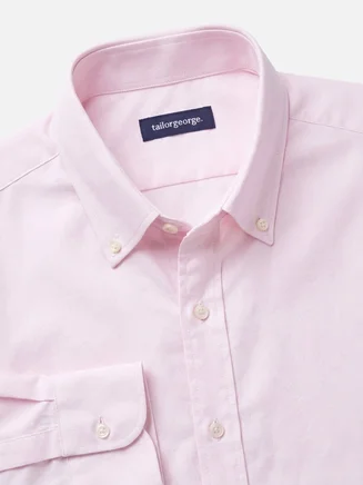 Camicia Oxford americana pesante rosa pallido semplice