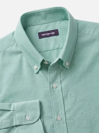 Camicia Oxford americana pesante verde semplice