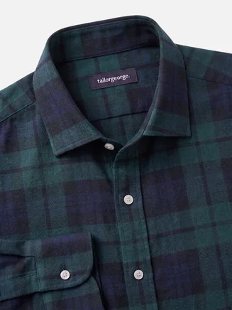Camicia di flanella a quadri verdi