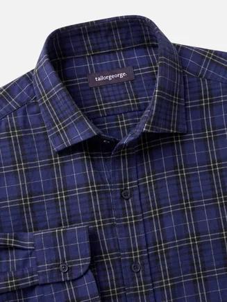 Camicia di flanella a quadri blu