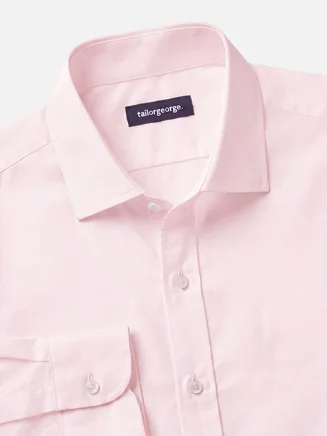 Camicia in popeline rosa pallido, facile da stirare