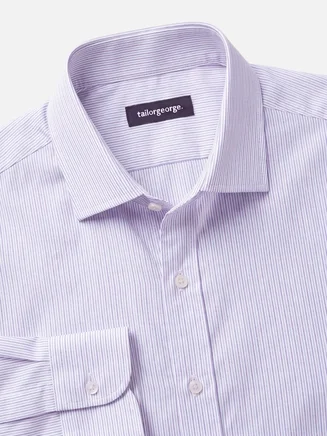 Camicia in popeline a righe viola