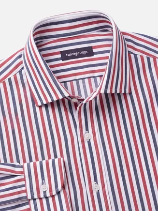 Camicia in popeline a righe blu