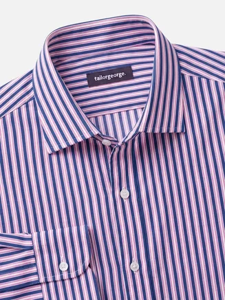 Camicia in popeline a righe blu