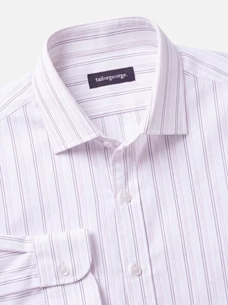 Camicia in popeline a righe viola