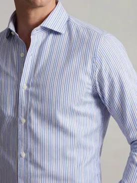 Camicia in twill a righe blu