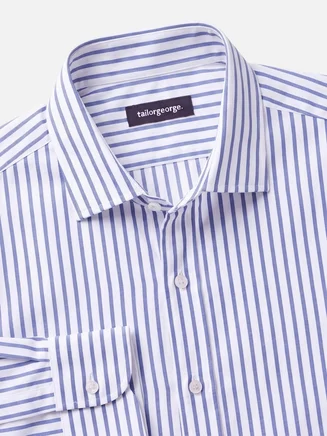 Camicia a righe blu a filo continuo