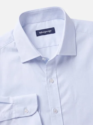 Camicia in twill a righe azzurre