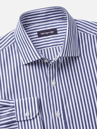 Camicia in popeline a righe blu