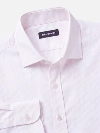Camicia in popeline a righe rosa pallido facile da stirare