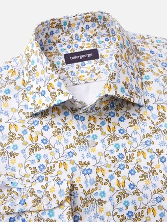 Camicia in popeline stampato giallo