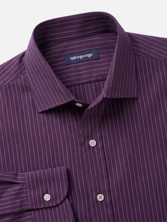 Camicia in popeline a righe viola