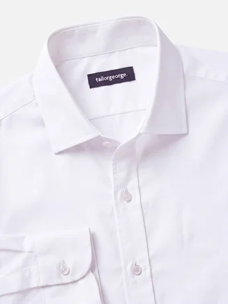 Camicia in popeline elasticizzato bianco semplice