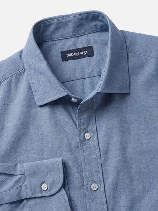 Camicia in chambray blu indaco
