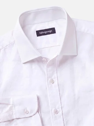 Camicia in popeline spesso bianco semplice