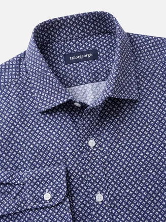 Camicia Liberty blu navy facile da stirare