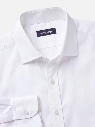 Camicia in twill bianco, semplice e leggera