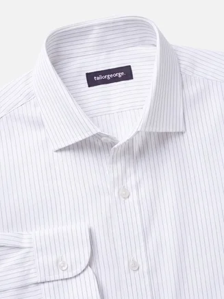 Camicia in popeline a righe grigie facile da stirare