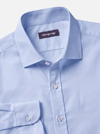 Camicia in twill antipiega, tinta unita, colore azzurro cielo