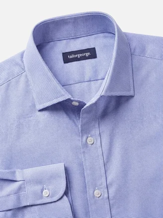 Camicia azzurra semplice in dobby