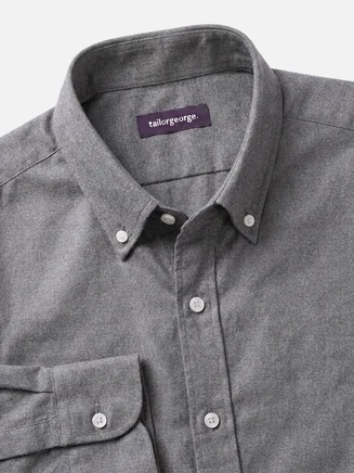 Camicia di flanella marrone tinta unita