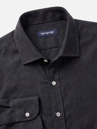 Camicia di flanella marrone tinta unita
