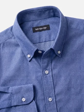Camicia di flanella blu tinta unita