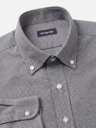 Camicia di flanella mini-plaid marrone