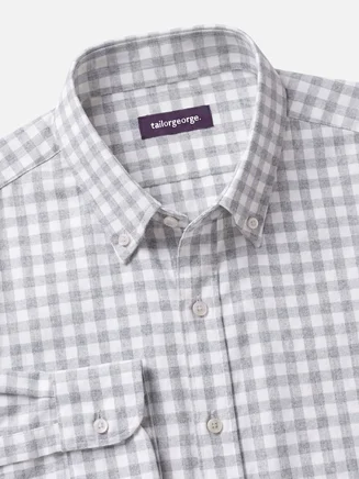 Camicia  Flanella a quadri grigio