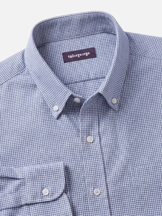 Camicia di flanella blu mini-plaid