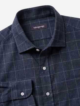 Camicia Flanella a grandi quadri blu