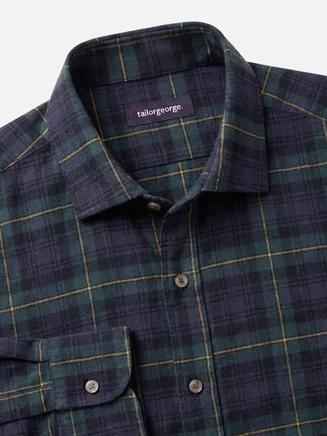 Camicia di flanella spessa tartan verde