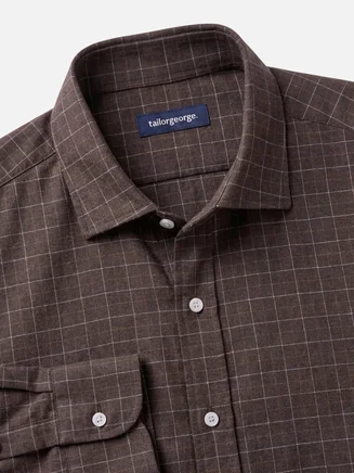 Camicia Flanella a quadri marrone