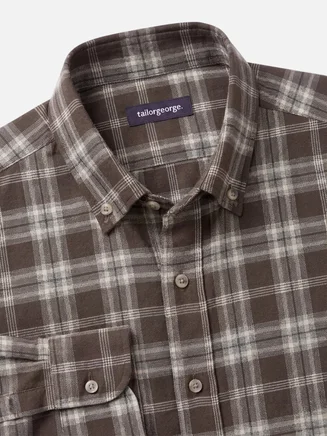 Camicia Flanella a quadri marrone