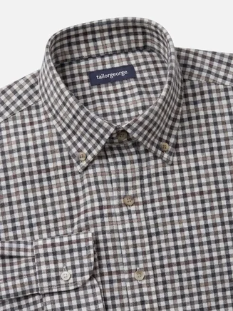 Camicia Flanella a quadri marrone
