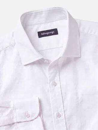 Camicia Oxford sport bianco tinta unita