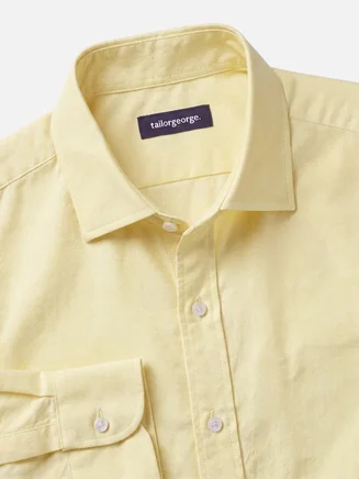 Camicia Oxford tinta unita Giallo