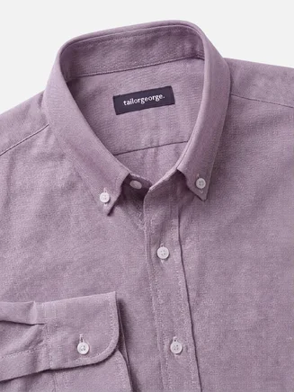 Camicia Oxford sport bordeaux tinta unita