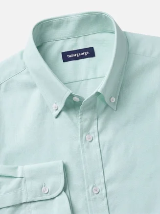 Camicia Oxford tinta unita verde